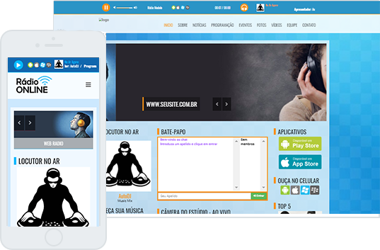 site para web rádio
