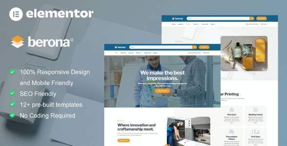 Berona – Printing & Design Service Elementor Template Kit
